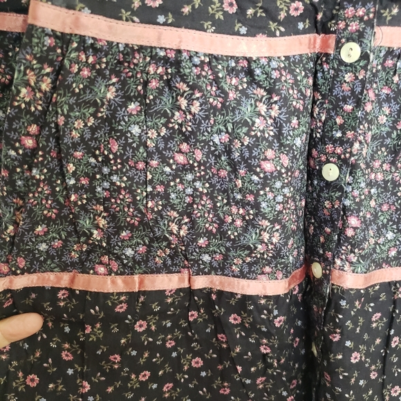 Vintage Gunne Sax Black Floral Print Skirt - Picture 4 of 14